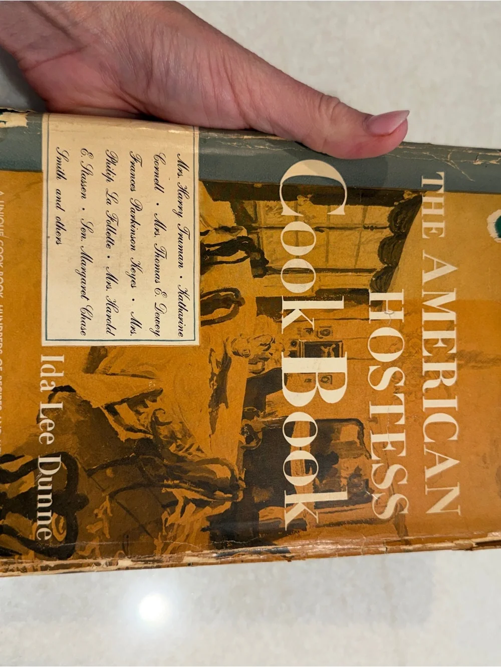 The American Hostess Cook Book - Green & Cream Hardcover Spine 1941
